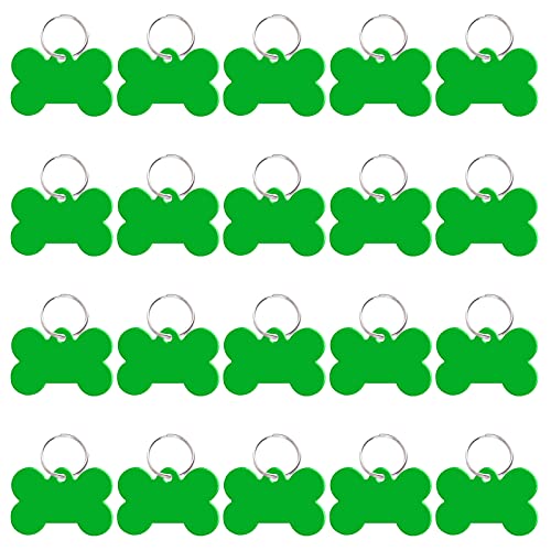 HACRAHO Etiqueta de identificación para mascotas, 20 etiquetas personalizadas para perros y cachorros, color verde