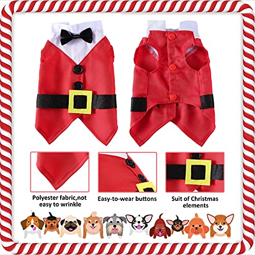 HACRAHO Traje de Navidad para mascotas, 2 piezas de traje de Papá Noel para perro con gorra de invierno para perros y mascotas, L