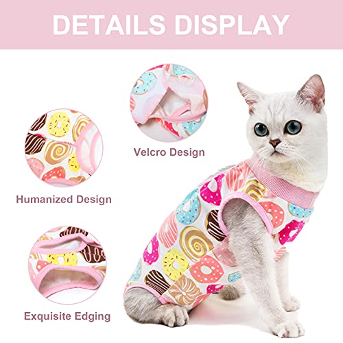 HACRAHO Traje de recuperación para Gatos, 1 Pieza de Ropa de recuperación quirúrgica para Mascotas, Alternativa Transpirable para Perros y Gatos, rosquillas, Contorno de Pecho de 15,35 Pulgadas