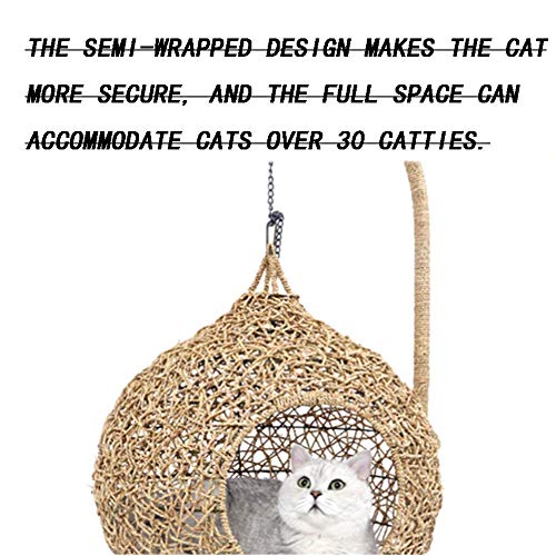 Hadishi Hamaca Gato, Gato Nido De Mimbre Cuatro Estaciones Cama Casa del Gato Gato Universales Columpio Gato Gato Gato Cobertizo Nido Alimentos para Mascotas