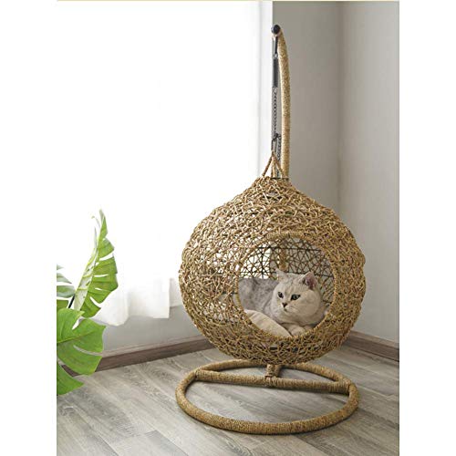 Hadishi Hamaca Gato, Gato Nido De Mimbre Cuatro Estaciones Cama Casa del Gato Gato Universales Columpio Gato Gato Gato Cobertizo Nido Alimentos para Mascotas