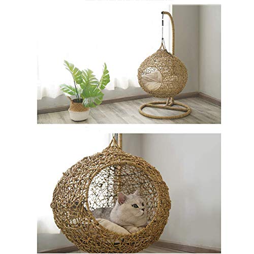 Hadishi Hamaca Gato, Gato Nido De Mimbre Cuatro Estaciones Cama Casa del Gato Gato Universales Columpio Gato Gato Gato Cobertizo Nido Alimentos para Mascotas