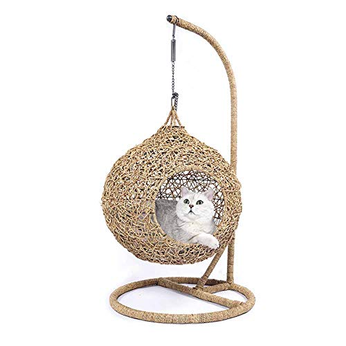 Hadishi Hamaca Gato, Gato Nido De Mimbre Cuatro Estaciones Cama Casa del Gato Gato Universales Columpio Gato Gato Gato Cobertizo Nido Alimentos para Mascotas