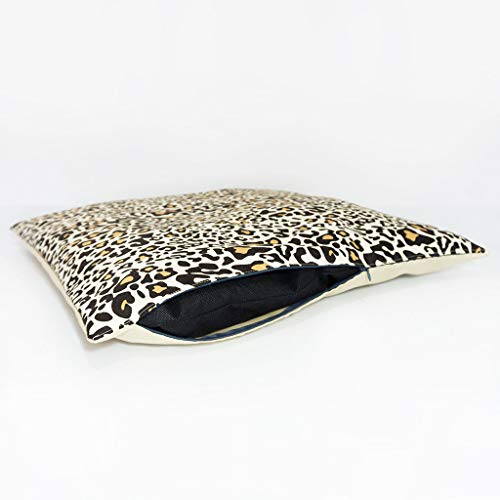Halkalife Cama de tipi para gatos, tienda de campaña Glamour para gatos y perros, casa para gatos, gato wigwam, nido para gatos, tienda para cachorros (M, negro, pantera)