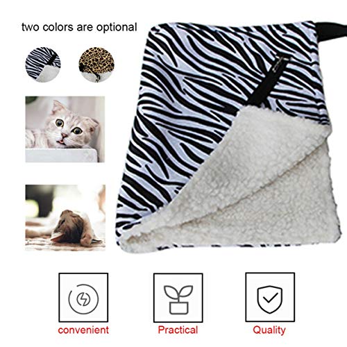 Hamaca de invierno para gato, cálida y colgante, suave para gato, jaula de gato, funda para cama de aire para mascotas, diseño de lunares blancos y negros