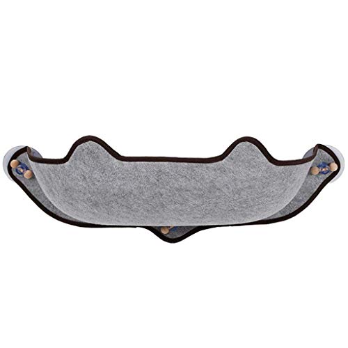 Hamaca para gatos montada en la pared Hamaca para gatos con ventosa Ventana fija Cama para mascotas con cómodo cojín para el sol Gris