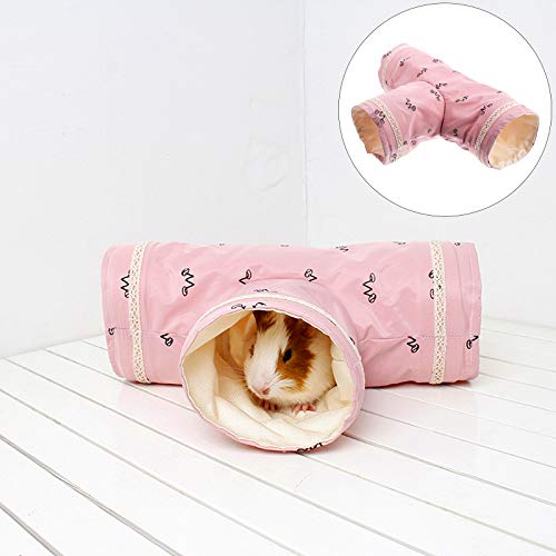 Hamster Play- Hamster Tunnel House Toy Guinea Pig Hámster Chinchillas House Play Toy (rosa)
