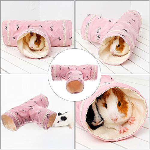 Hamster Play- Hamster Tunnel House Toy Guinea Pig Hámster Chinchillas House Play Toy (rosa)