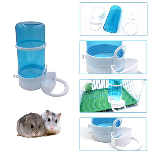 hanbby Comederos Hamster Comedero Automático Tazón De Comida para Conejillo De Mascotas Comederos Hámster Alimentador Automático Blue