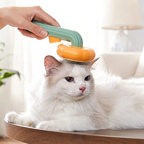 Haoo Suministros para mascotas peine para ir peine de pelo flotante con un solo clic dehair gato cepillo perro pelo largo y corto auto-limpieza peine anudado peine (blanco)