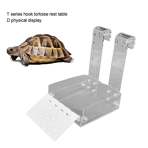 HAOX Plataformas para Tomar el Sol Tipo Valla de Tortuga, Plataforma de Tortuga de Acuario Transparente Desmontada Multifuncional para Rana de Tortuga Reptil Pequeña(TE)