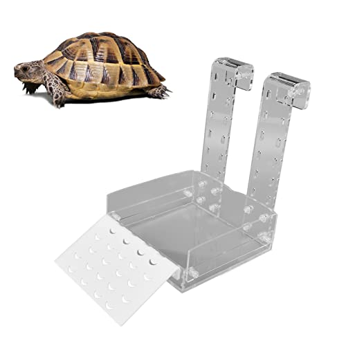 HAOX Plataformas para Tomar el Sol Tipo Valla de Tortuga, Plataforma de Tortuga de Acuario Transparente Desmontada Multifuncional para Rana de Tortuga Reptil Pequeña(TE)