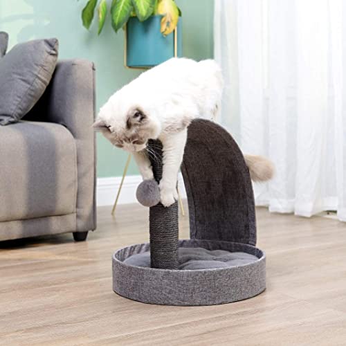 Happi N Pets Árbol rascador para gatos, equipado con una cama grande y suave, nido para gatos y juguetes interactivos.