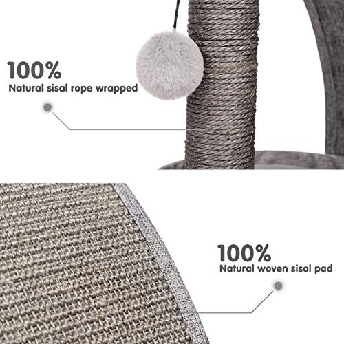 Happi N Pets Árbol rascador para gatos, equipado con una cama grande y suave, nido para gatos y juguetes interactivos.