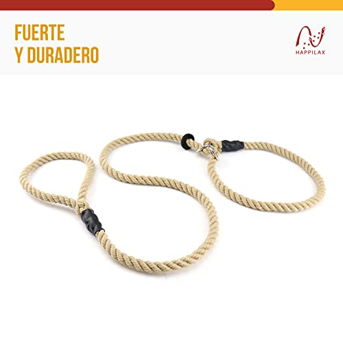 Happilax Correa de Perro con Tope de Metal – 1,5 Metros – Collar de Perro con Correa Integrada – Correa de Perro Adiestramiento – Correa de Cuerda para Perros