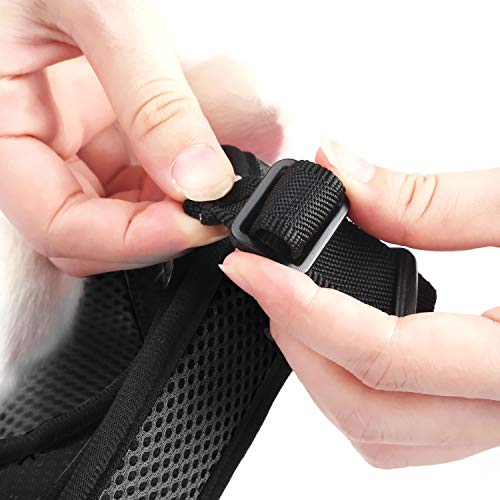 HAPPY HACHI Arnés Conejos con Correa Elástica, Arnes Cobaya Hámsteres Conejo Enano Belier para Animales Gatos Pequeños(L, Negro)