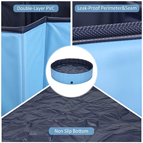 HAPPY HACHI Piscina para Perros Plegable, Bañera Gato Rigida PVC Antideslizante Resistente al Desgaste con Válvula, para Mascotas Pequeñas, Medianas, Grandes, Tanto Interior Como Exterior (100x30 cm)