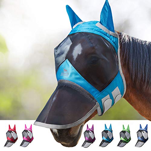Harrison Howard CareMaster Pro Luminous Máscara Anti-Moscas Protección con Orejas y Nariz Cielo Azul (M; COB)