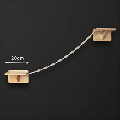 HBIN Puente De Gato Plataforma Colgante De Madera Montado En La Pared Muebles para Mascotas Árbol De Gato Rascador De Sisal Pared Gatito Nido Marco De Escalada para Mascotas (Color : Beige)