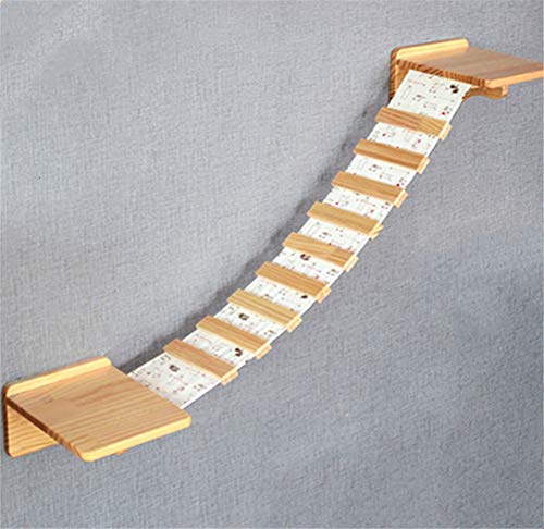 HBIN Puente De Gato Plataforma Colgante De Madera Montado En La Pared Muebles para Mascotas Árbol De Gato Rascador De Sisal Pared Gatito Nido Marco De Escalada para Mascotas (Color : Beige)