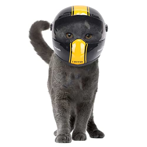 HBLXKJ Casco Moto para Perro Gorra para Perros Pequeños Casco De Perro Casco para Mascotas Gorra Adjustable Tiene Motocicleta Tapa De Seguridad-S