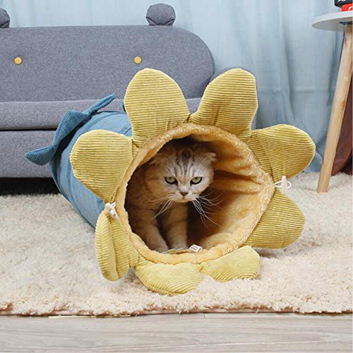 HBWHY Cama de túnel plegable para gatos, juguetes para gatos en interiores, túnel de vegetales plegable, lindo almacenamiento cálido para gatos, gatitos, cachorros, suministros de pepino verde