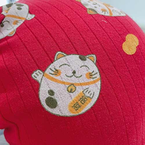 HCCY Ropa de Gato sin Pelo de esfinge, suéter de Gato de la Suerte de Personaje Chino Rojo de Año Nuevo de Gato Rizado alemán,Caracteres Chinos Rojos,S +