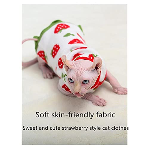 HCYD Mascota Gato Ropa suéter de Gato cálido Suave otoño Invierno Sphynx Gato sin Pelo Gato siamés-Blanco_SG