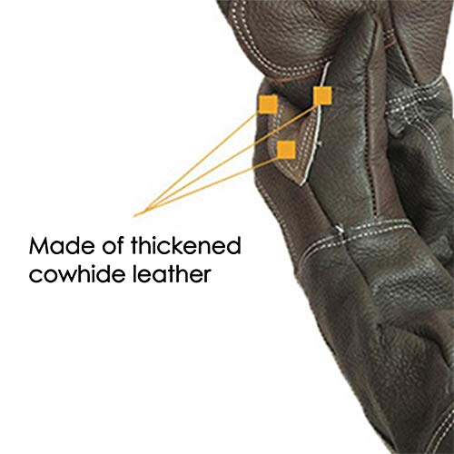 Hearthxy Guantes resistentes a las mordeduras para gatos y perros, guantes de piel resistentes a los pinchazos, guantes de jardinería largos para perros, gatos, pájaros, serpientes, cactus y rosas