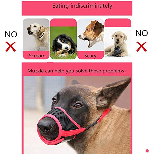 HEELE Bozal para Perros Bozal Perro Anti-Mordedor Fit Bozal para Perros Malla Transpirable Forma de Boca para Perros, Negro, L