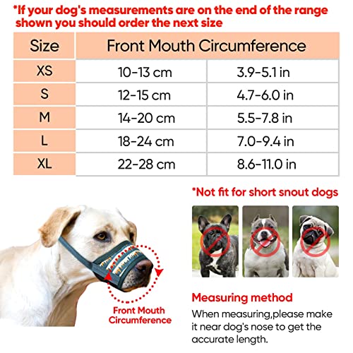 HEELE Bozal para Perros Medianos Bozales Perro Anti-Ladridos con Anti-Mordida Bozales para Perro Suave Ajustables con Bonito Estampado Corte de Uñas y Colirio, Valle Verde, M