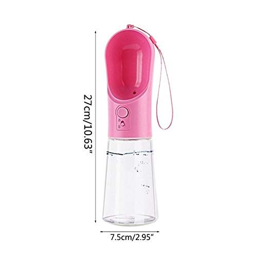 HEELPPO Botella Agua Perro Bebedero Portatil Perro Bebedero Perro Portatil Dispensador De Agua para Perros Botella para Beber Perro Portátil Botella De Agua De Viaje para Perros Pink
