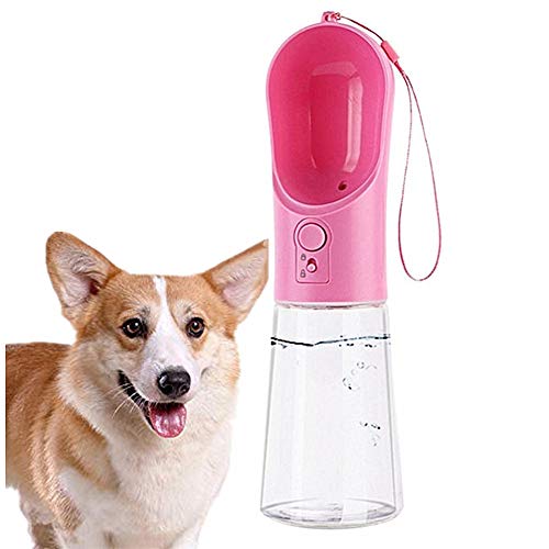 HEELPPO Botella Agua Perro Bebedero Portatil Perro Bebedero Perro Portatil Dispensador De Agua para Perros Botella para Beber Perro Portátil Botella De Agua De Viaje para Perros Pink