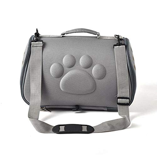 HEHUANG Bolsas para Mascotas de Viaje de Color Puro Bolsas para Gatos Bolsas Plegables Transpirables para Perros pequeños Bolso de Hombro Individual para Mascotas, Negro, 42x24x25 cm