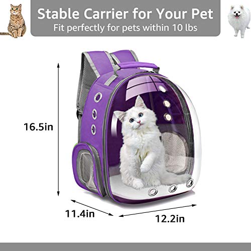 Henkelion - Mochila portabebés para perros y gatos, tamaño pequeño, mediano, color negro, gris, rosa, azul, morado, plateado y blanco