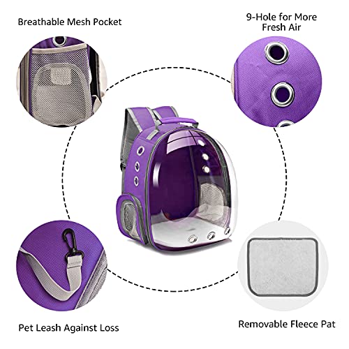 Henkelion - Mochila portabebés para perros y gatos, tamaño pequeño, mediano, color negro, gris, rosa, azul, morado, plateado y blanco