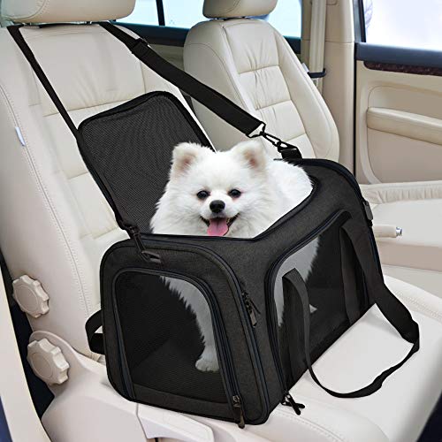 Henkelion Transportador de mascotas para perros y gatos aprobado por aerolíneas transportadoras de mascotas plegables para perros pequeños y medianos