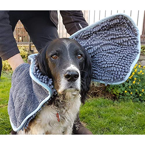 Henry Wag Toalla de Guante de fideo de Microfibra - Azul/Gris