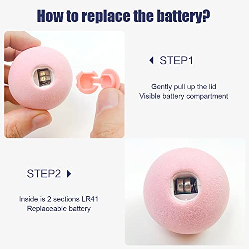 Herbests Juguetes Interactivos Gatos, 3 Piezas Pelota de Juguete Interactiva para Gatos con Sonidos de Animales Simulados, Juguete de Pelota para Mascotas, Gatillo Inteligente para Cachorros y Gatos