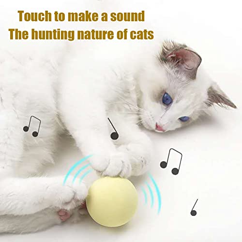 Herbests Juguetes Interactivos Gatos, 3 Piezas Pelota de Juguete Interactiva para Gatos con Sonidos de Animales Simulados, Juguete de Pelota para Mascotas, Gatillo Inteligente para Cachorros y Gatos