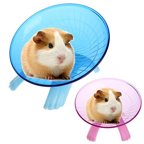 Hergon Rueda de ejercicio del platillo volador del disco para las mascotas, juguete de la jaula del gerbil de los hámsters de los ratones