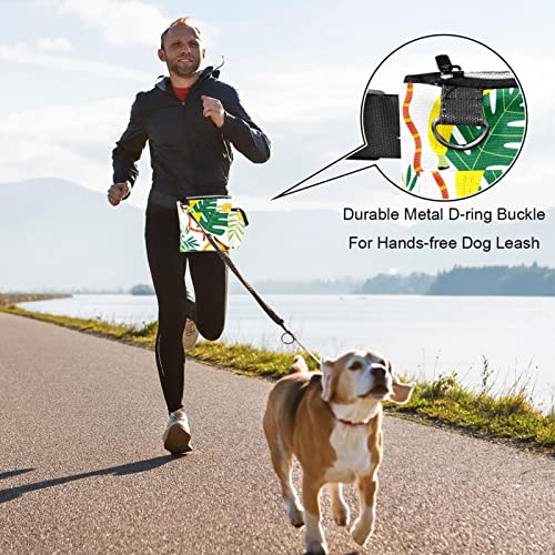 Herramientas de jardinería Bolsas de cinturón ajustable Bolsa de cintura para colgar perros portátil Bolsa para caminar Tropical Animal Palma Perezoso Tucán Pájaros
