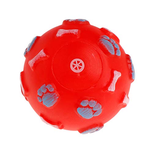 hetuioiyster Pelota de Goma Huella de Hueso chirriante Juego Lindo Pelotas Divertidas Traer Gato Interactivo Gatito Perro Cachorro Suministros Molar Masticar Mordida Juguetes no tóxicos Regalos Bola