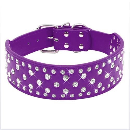 HFDDF Collar De Perro, para Perros Grandes Y Grandes Pitbull Moda Jeweled Rhinestone Pet Pet Pet COLLAROS DE Perro Chilly Cristal Diamantes DISCADOS,Blanco,15~18 Inch