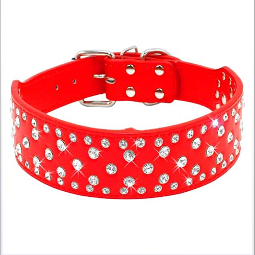 HFDDF Collar De Perro, para Perros Grandes Y Grandes Pitbull Moda Jeweled Rhinestone Pet Pet Pet COLLAROS DE Perro Chilly Cristal Diamantes DISCADOS,Blanco,15~18 Inch