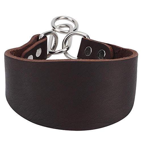 Hffheer Collar de Perro, Collar portátil Duradero para Mascotas, para Mascotas, Collar de Perro Blando, para Perro pequeño Galgo Whippet con Remache de fijación marrón