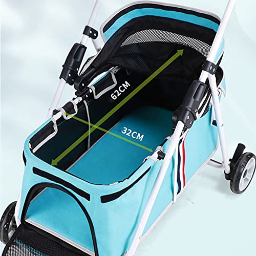 HGML Cochecito para Mascotas, Cochecito Portátil para Gatos Y Perros, Carro De Transporte Fácil De Caminar, Compacto Y Fácil De Plegar, No Requiere Montaje, Mascotas Pequ Grey