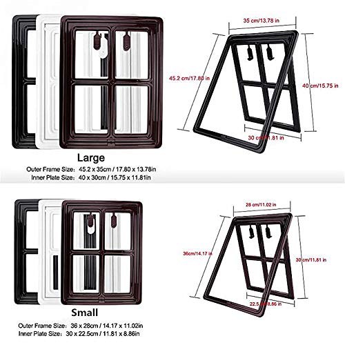 HHzha Gatera Gatera para Puerta Gato Puerta de la Puerta Solapas de Perro para Puertas Puerta para Mascotas Perro Aleta de Puerta Inteligente Cat Flap Black,28