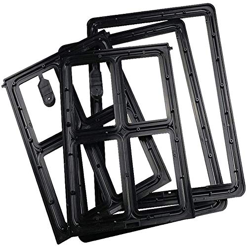 HHzha Gatera Gatera para Puerta Gato Puerta de la Puerta Solapas de Perro para Puertas Puerta para Mascotas Perro Aleta de Puerta Inteligente Cat Flap Black,28