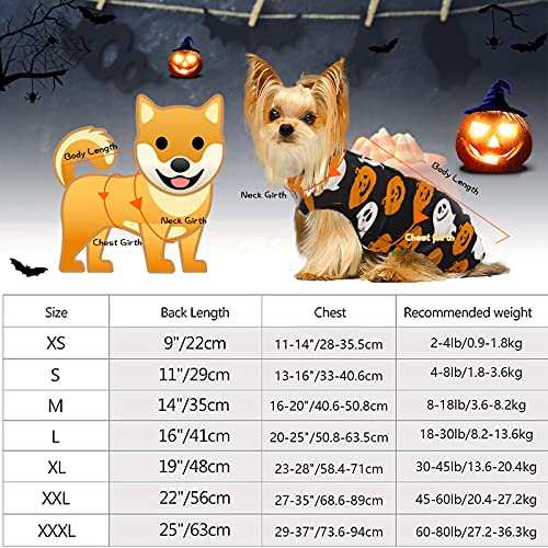 Hipet Traje de recuperación quirúrgica para perros para heridas abdominales o enfermedades de la piel, mono para la cirugía E-collar y cono alternativo anti-mordedura herida (L, Halloween)